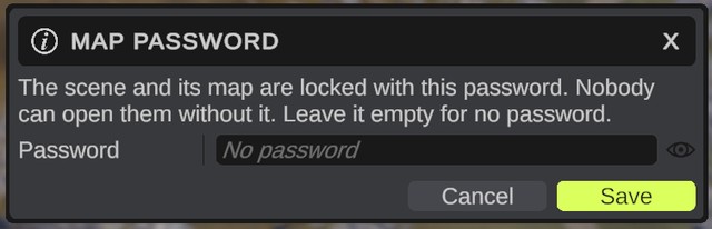 The Map Password dialog